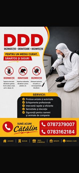 Servicii de dezinsectie, deratizare, dezinfectie